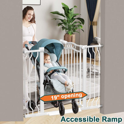 Fairy Baby 62.5"-71.6" Extra Wide Baby Gate Pressure Mount, Long Large Dog Gate Indoor Doorways Stairs, No Drill Safety Child Gate for Kids with Double Lock, Walk Thru Pet Gate for Puppy Doggy, Black