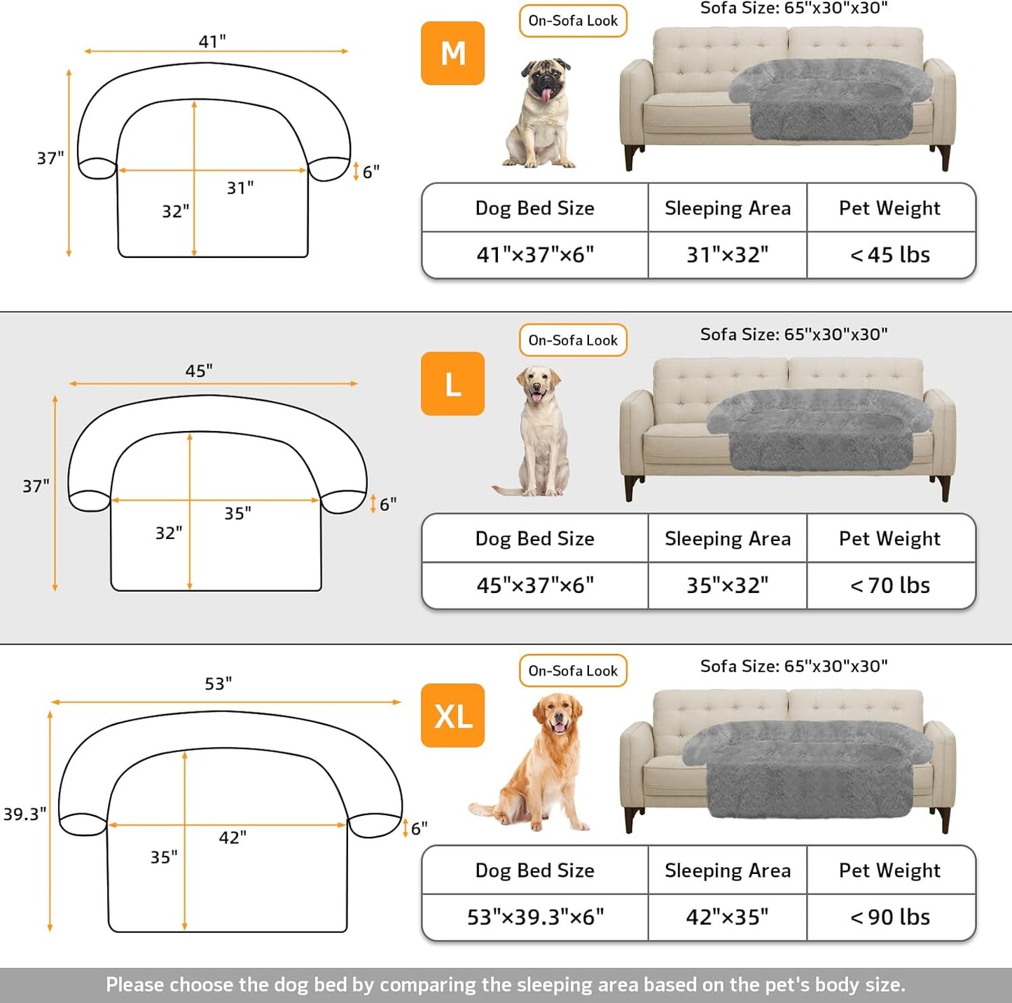 Calming Dog Bed Fluffy Plush Dog Mat for Furniture Protector with Removable Washable Cover for Large Medium Small Dogs and Cats (Large, Light Grey)