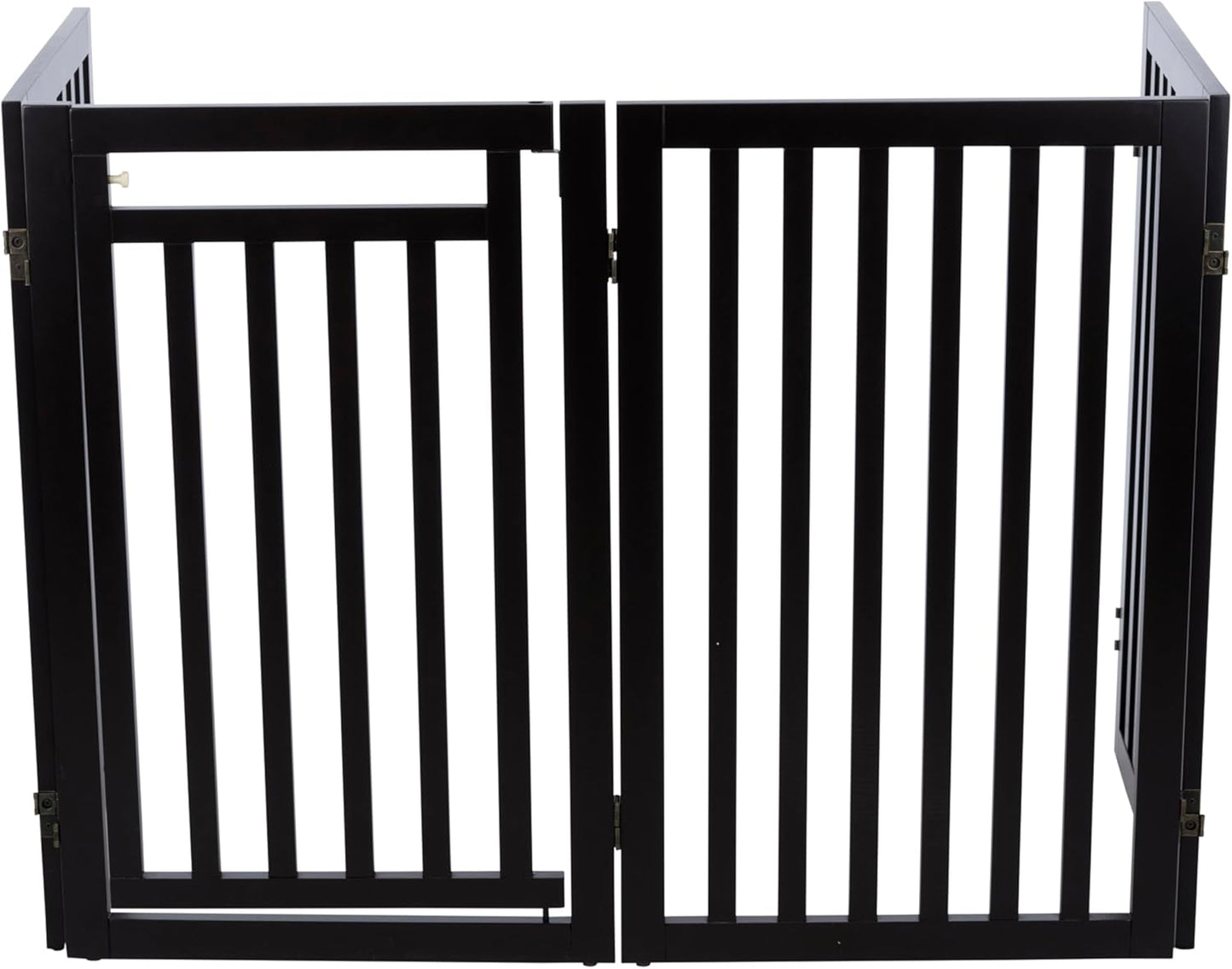 Trixie Freestanding 4-Panel Pet Gate, 31.5-in Tall Foldable Indoor Dog Barrier Fence, 81.2-in Max Width with Walk-Thru-Door, White