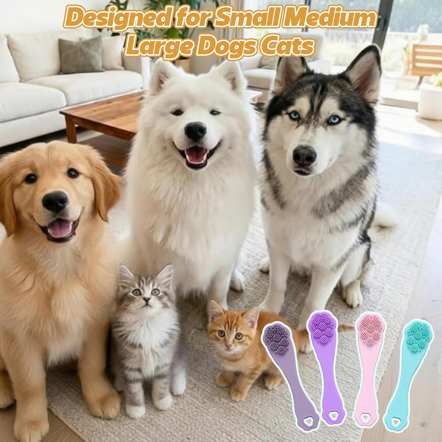 Lineshading 24 Count Silicone Finger Toothbrush for Dogs Cats Soft Bristles Pet Tooth Brushing Kit Gentle Dental Care Kits Teeth Cleaning Supplies Bulk for Large and Small Dogs Cats Puppy
