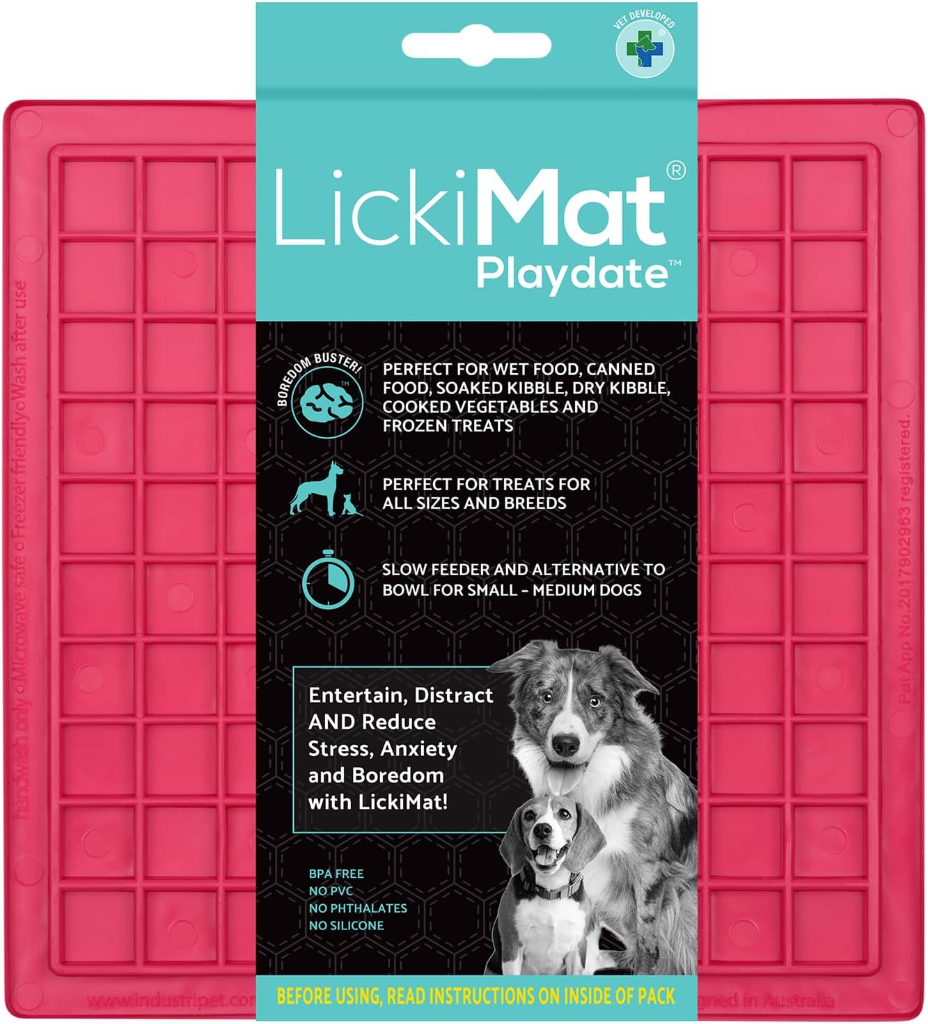 LickiMat Classic Soother Slow Feeder for Dogs Lick Mat Boredom Anxiety Reducer Perfect for Food Treats Yogurt Liquid Food Peanut Butter Fun Alternative to a Slow Feed Dog Bowl, Turquoise