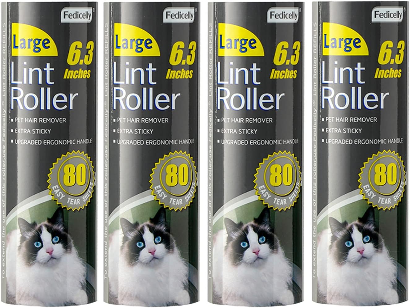Fedicelly Lint Rollers Pet Hair Extra Sticky Furniture,Cat Dog Hair Remover Laundry Clothes Carpet, 6.3 inches Wider with 320 Sheets Large Lint Remover Brush for Couch