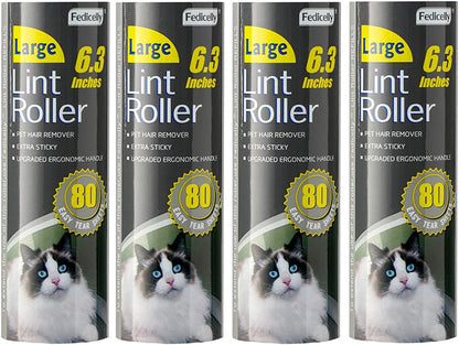 Fedicelly Lint Rollers Pet Hair Extra Sticky Furniture,Cat Dog Hair Remover Laundry Clothes Carpet, 6.3 inches Wider with 320 Sheets Large Lint Remover Brush for Couch