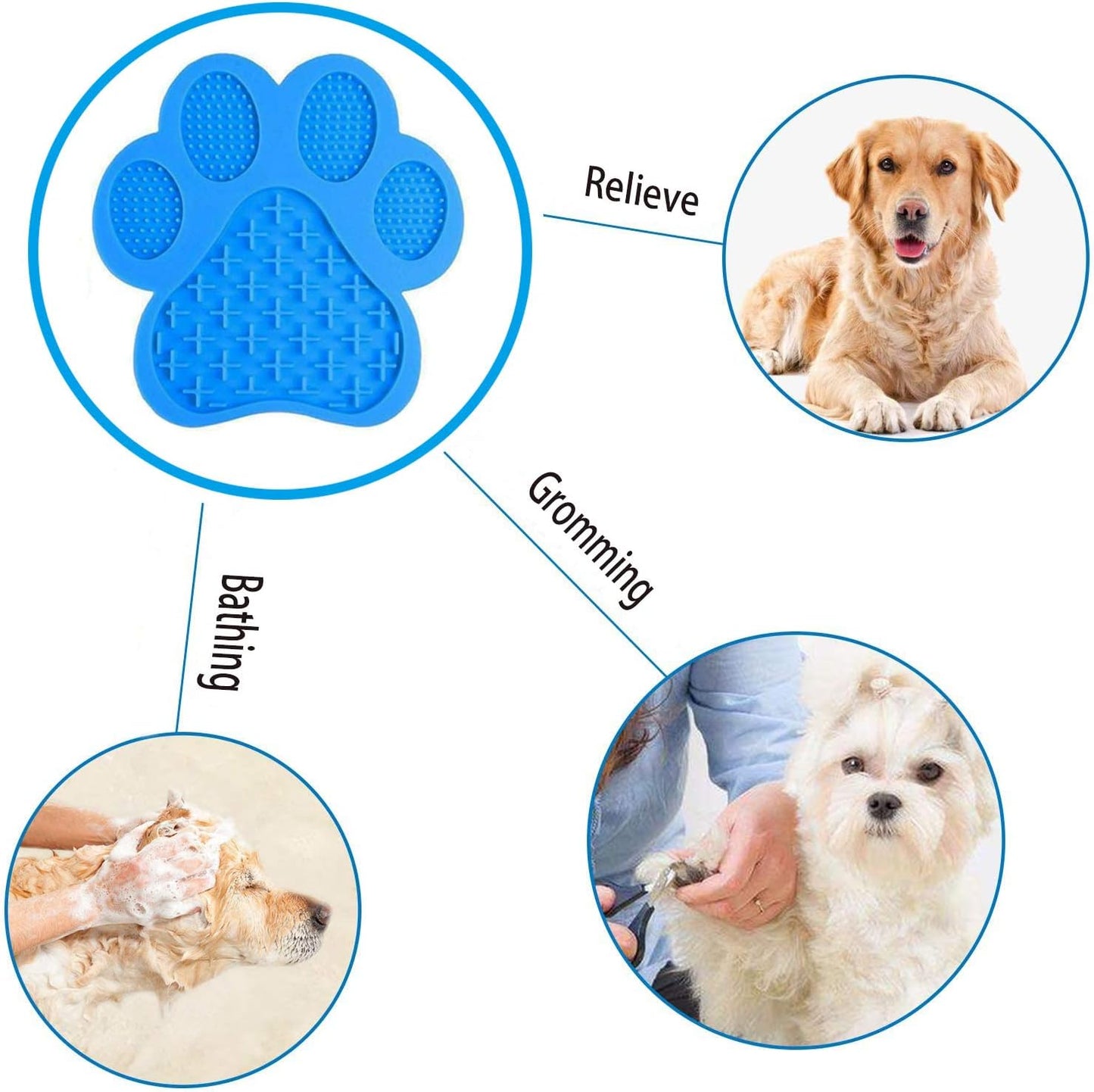 Dog Licking Mat for Anxiety Peanut Butter Slow Feeder Bowls Licking Pad with Strong Suction to Wall for Pet Bathing,Grooming,and Dog Training (Red)