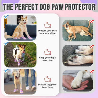 SlowTon Dog Shoes for Large Small Medium Dogs - Breathable Dog Boots for Summer Hot Pavement, Paw Protector for Outdoor Walking Winter Snow, Anti-Slip Rubber Dog Booties for Hardwood Floor (Green, 6)