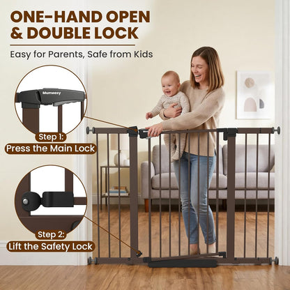 Mumeasy 36" High Extra Tall Dog Gate, 29.6"-40.5" Wide Pressure Mounted Tall Baby Gate for Dog, Auto Close Pet Gate with Door for Stairs,Doorways,House,Black