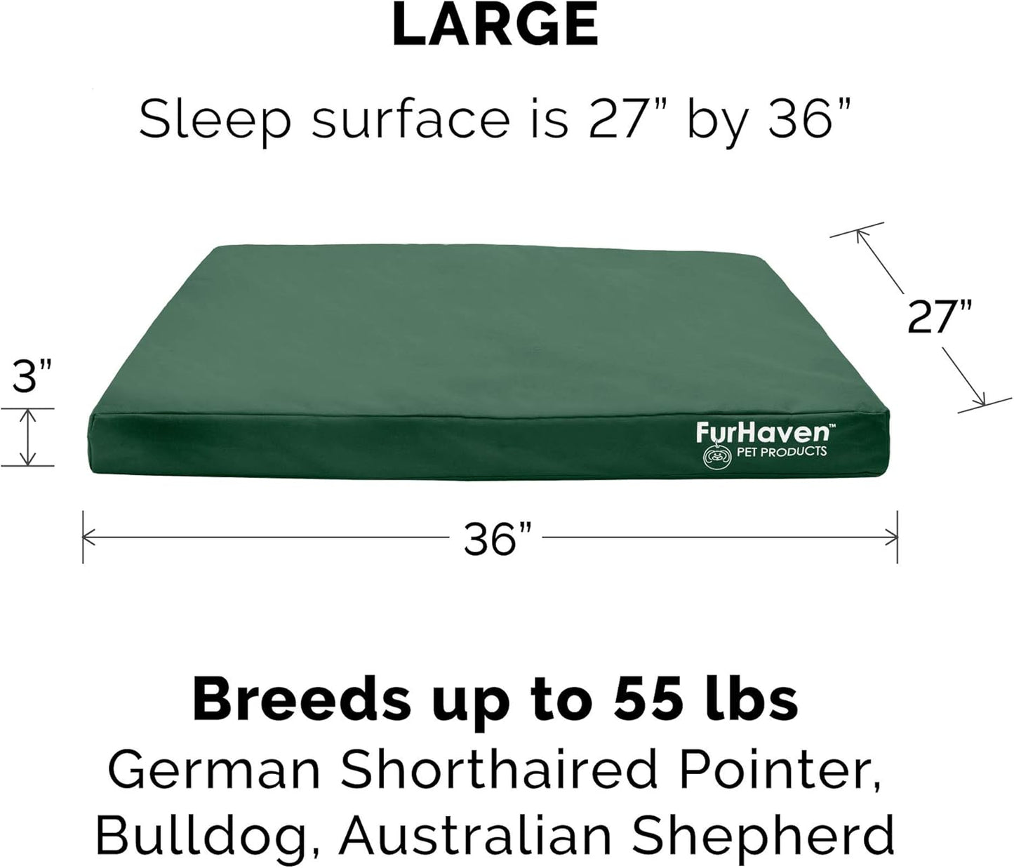 Furhaven Replacement Dog Bed Cover Water-Resistant Indoor/Outdoor Logo Print Oxford Polycanvas Mattress, Washable - Chestnut, Large