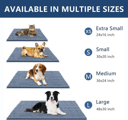Smiry Dog Door Mat for Muddy Paws 30x20, Extra Soft Absorbent Chenille Doormat, Trap Moisture and Dirt, Non-Slip Machine Washable Front Door Mat for Indoor Entrance Inside Floor, Grey