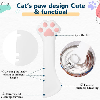Uiifan 8 Pcs Cat Food Can Covers Lids Set, Silicone Pet Food Can Lids with Multi-Function Cat Foods Spoon and Opener, Silicone Wet Foods Spoon for Cats and Dogs(Pink)