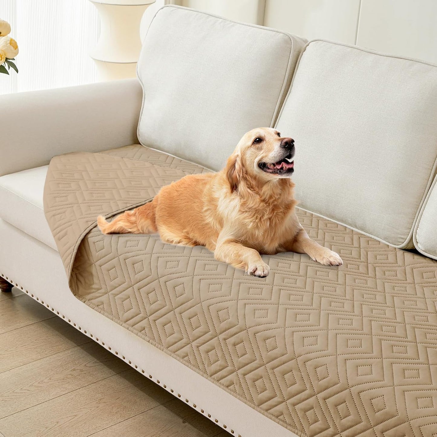 hyha Waterproof Dog Blanket, Soft Pet Bed Blankets, Waterproof Sofa Couch Cover for Dogs Washable, Reversible Pet Couch Covers for Sofa Furniture (30x70 Inch, Grey/Dark Grey)
