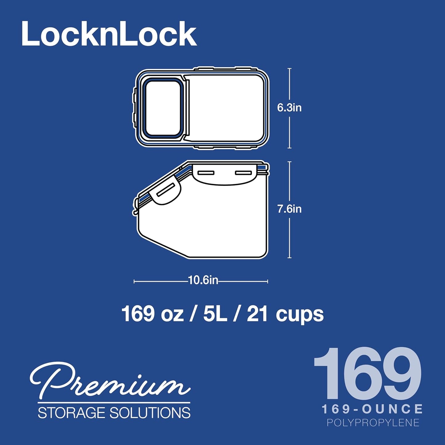 Lock & Lock Bulk Storage Bins Food Storage Container with Wheels (50.72-Cup)
