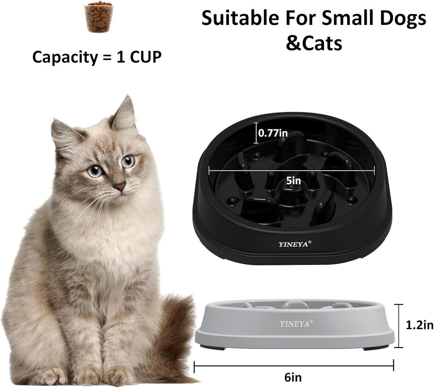 YINEYA Slow Feeder Dog Bowls, Pet Supplies that Slow Down Eating, Pet Food Bowls, Maze Dog Puzzle Feeder for Medium Breed