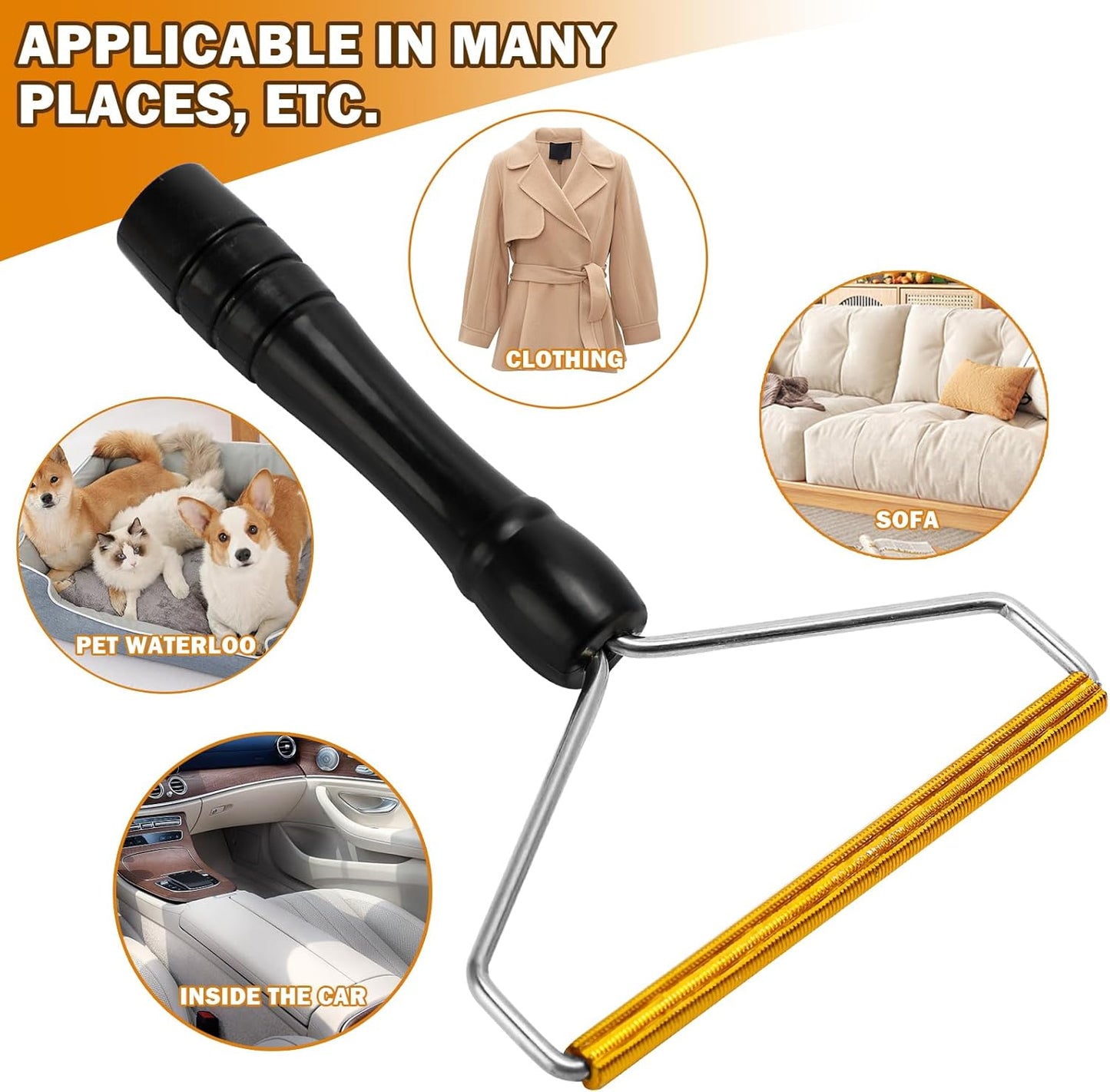 Pet Hair Remover, Dog&Cat Hair Remover Cleaner Pro, Portable Fur Remover Tool for Couch, Clothes, Pet Towers & Rugs, Black