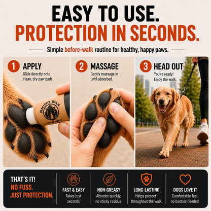Rhino Wax - Dog Paw Protector for Hot Pavement - Use Street Wax Before Taking Dogs on Asphalt - Balm Protects from Warm Surfaces Rocks Road Debris - Great for Dogs who Hate Dog Shoes for Hot Pavement