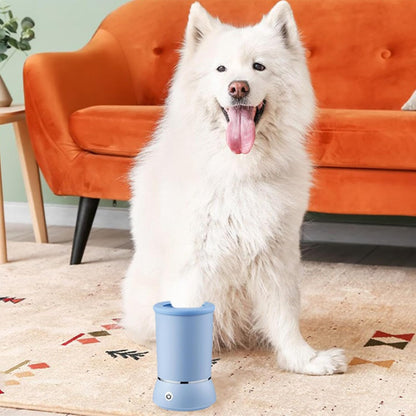 Automatic Dog Paw Cleaner, Electric Dog Paw Washer, Dog Foot Cleaning Machine USB Rechargeable, Pet Paw Washer Cup for Small Medium Large Breed Dogs Cats Blue