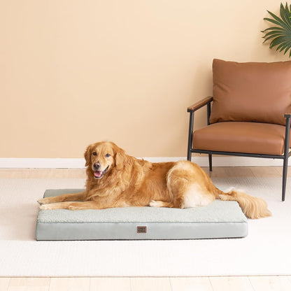 EHEYCIGA Orthopedic XL Dog Beds for Extra Large Dogs with Removable Washable Cover for Crate, Grey, 41x27