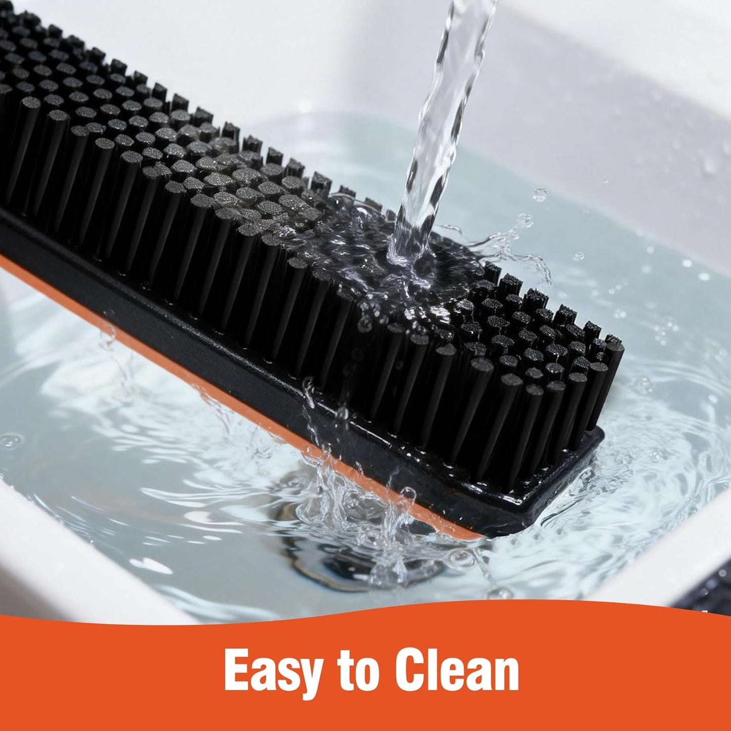 CLEANHOME Rubber Broom for Pet Hair on Carpet & Stairs, Adjustable Long Handle Rubber Broom & Squeegee, Pet Hair Remover Tool for Hardwood Tile Floors, Dog Cat Hair Broom