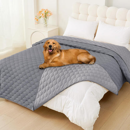 Smiry Waterproof Dog Bed Cover Blanket 30x70, Soft Reversible Pet Blanket, Washable Leakproof Cats Dogs Couch Cover for Sofa, Couch, Furniture, Grey/Dark Grey