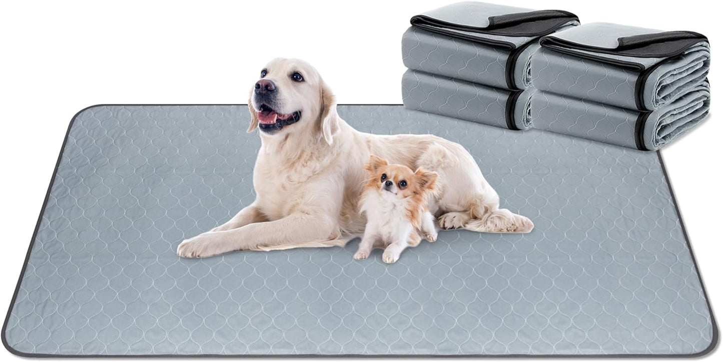 DAHAPYBOO Washable Pee Pads for Dogs,4 Pack Reusable Puppy Pads for Dogs,18x24 Non-Slip Waterproof Pet Training Pads for Crate, Playpen, Bed, Sofa,Whelping Box, Potty Training