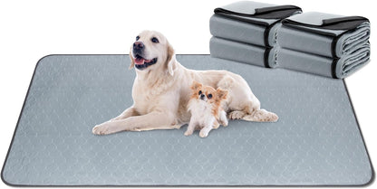 DAHAPYBOO Washable Pee Pads for Dogs,4 Pack Reusable Puppy Pads for Dogs,18x24 Non-Slip Waterproof Pet Training Pads for Crate, Playpen, Bed, Sofa,Whelping Box, Potty Training