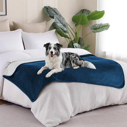 Waterproof Blanket 60"x80" for Adults, Reversible Waterproof Bed Cover for Dogs Cats Pets, Soft Leakproof Blanket for Bed Couch Sofa Furniture Protector, Dusty Pink/Off White