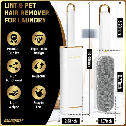 Pet Hair Remover, Lint Remover, Lint Brush for Clothes, Furniture, Carpets, Car Seats. Cat Hair Remover. Dog Hair Remover Laundry. Double-Sided. Reusable. Self-Cleaning Base. ALLISTAR (Forest Green)
