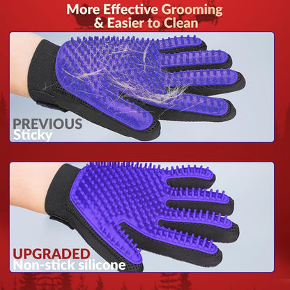 Pet Hair Remover Glove - Gentle Pet Grooming Glove Brush - Deshedding Glove - Massage Mitt with Enhanced Five Finger Design - Perfect for Dogs & Cats with Long & Short Fur - 1 Pack (Right-hand), Green