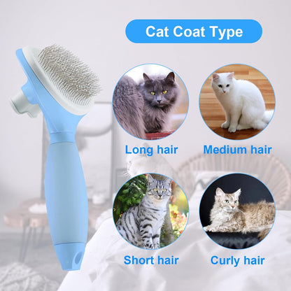 Cat Hair Brush,Cat Brush for Shedding,Soft Silicone Self Cleaning Brushes for Short and Long Haired Cats for Grooming and Shedding