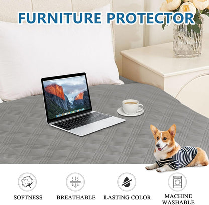 hyha Waterproof Dog Bed Blanket, Soft Pet Blankets, Waterproof Couch Cover for Dogs, Reversible Sofa Covers Washable for Furniture (30x70 Inch, Grey/Dark Grey)