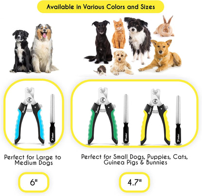 Candure Dog Nail Clippers Professional Pet Nail Clipper Suitable for Cats, Rabbits and Guinea Pigs - Safety Lock/Protective Guard to Avoid Over Cutting (Green, Medium to Small)