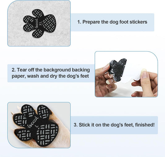 12pcs Dog Paw Pads Dog Traction Grips Anti Slip Paw Protection for Hardwood Floors Hot Pavement Self Adhesive Disposable Paw Covers(M)