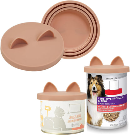 OHMO 2 Pack Dog Food Can Lids, (3, 12, 14oz etc.) Universal Size BPA Free Silicone Covers for Cat and Pet Food, Light Green