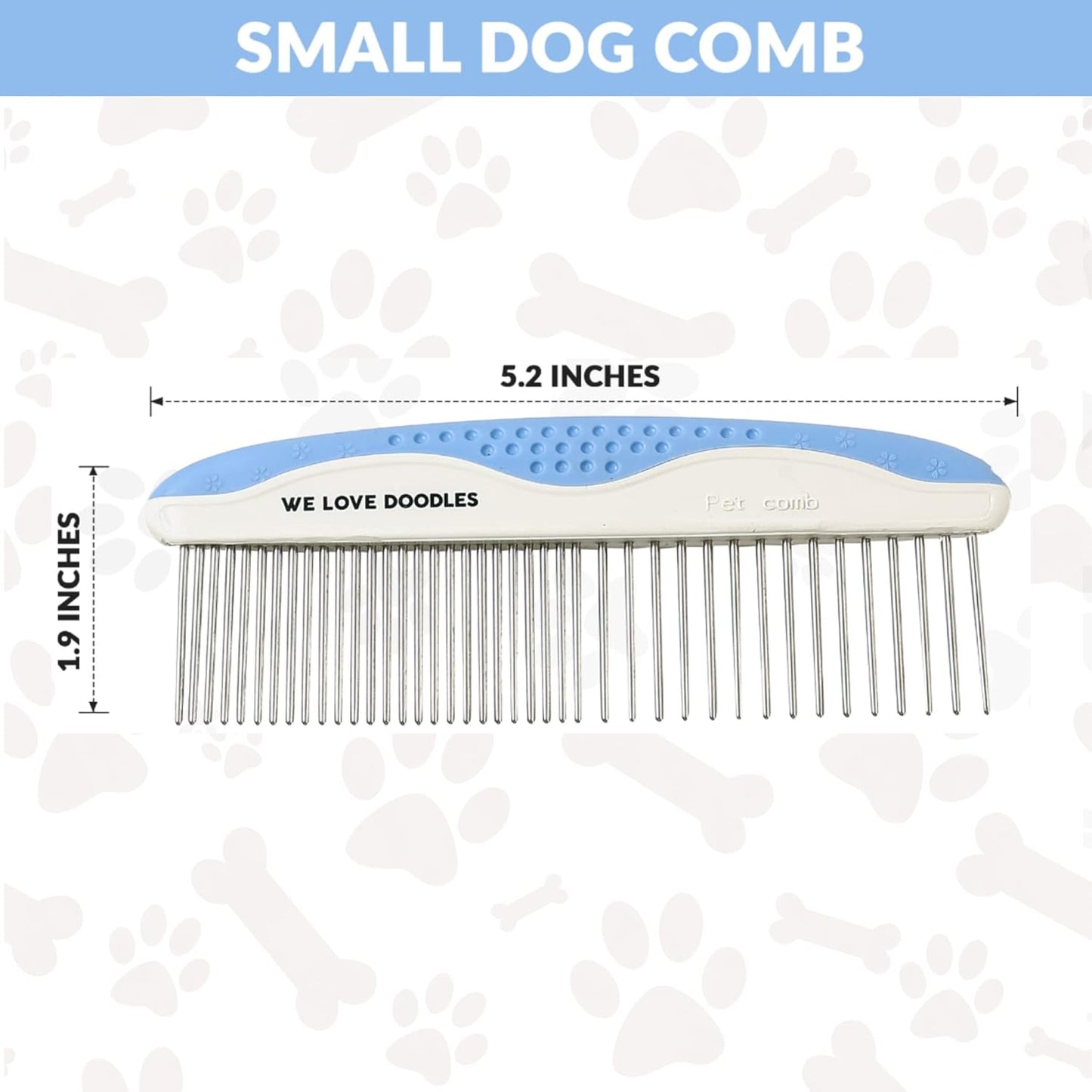 Metal Dog Combs for Grooming Matting, Doodle Brush, Dematting Pet Comb, Grooming Tools, Detangler Brush, Dematting Tools for Dogs, 2 Pack