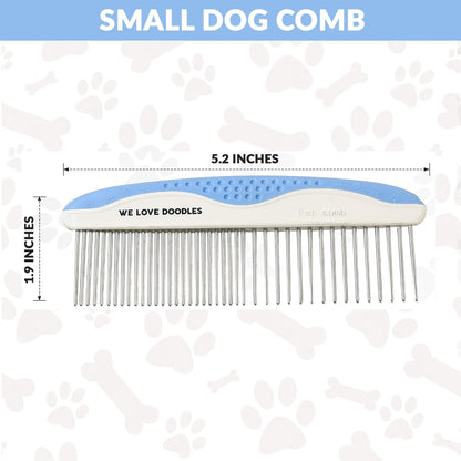 Metal Dog Combs for Grooming Matting, Doodle Brush, Dematting Pet Comb, Grooming Tools, Detangler Brush, Dematting Tools for Dogs, 2 Pack