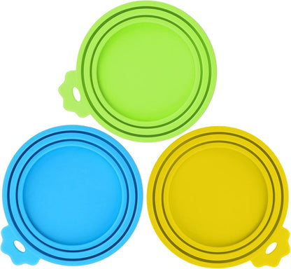 2 Pack Pet Food Can Covers, Silicone Universal Can Lids for Dog & Cat Food, BPA Free, One Fit Most Standard Size Food Cans Green/Blue