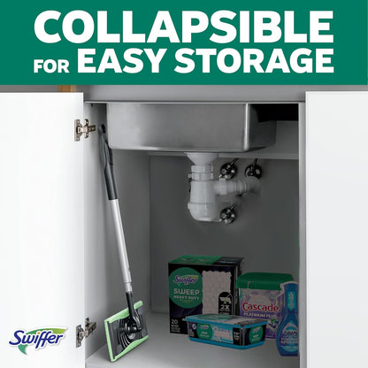 Swiffer Hair Magnet Deluxe Starter Kit with Collapsible Pole, 9 Hair Magnet Dry Cloths, 2 Bonus Mop & Go Wet Cloths