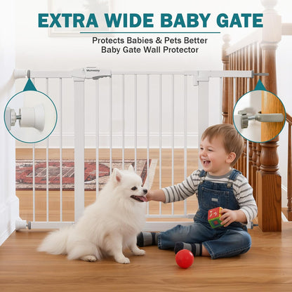 Mumeasy 36" High Extra Tall Dog Gate, 29.6"-40.5" Wide Pressure Mounted Tall Baby Gate for Dog, Auto Close Pet Gate with Door for Stairs,Doorways,House,Black