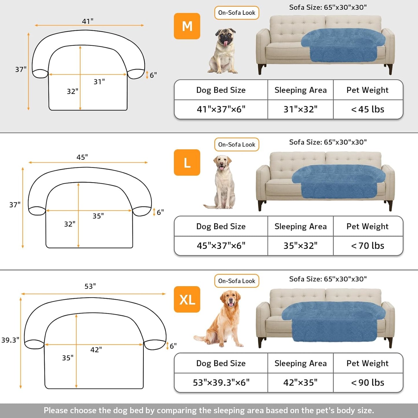 Calming Dog Bed Fluffy Plush Dog Mat for Furniture Protector with Removable Washable Cover for Large Medium Small Dogs and Cats (Large, Light Grey)