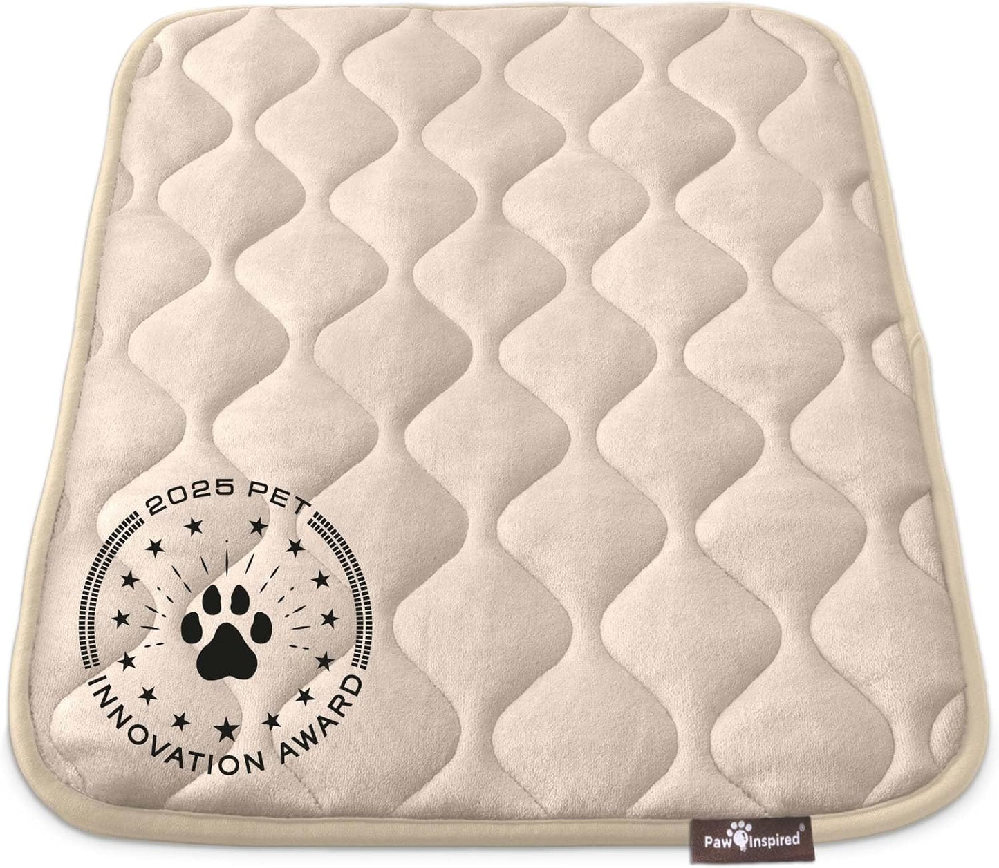 Paw Inspired Washable Padded Crate Mats for Dogs | 29” x 18” Pad, Fits 30-inch Kennels | Leakproof, Waterproof Bottom, Plush Pet Beds (Gray)