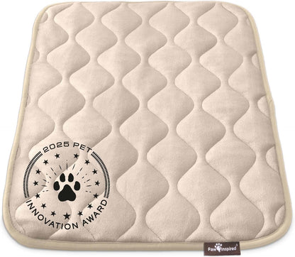Paw Inspired Washable Padded Crate Mats for Dogs | 29” x 18” Pad, Fits 30-inch Kennels | Leakproof, Waterproof Bottom, Plush Pet Beds (Gray)
