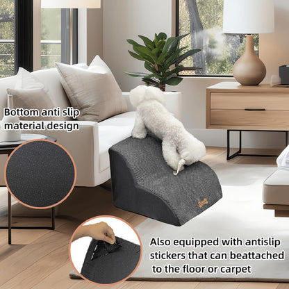 Necrely 4-Step Dog Stairs for High Beds 18-24 Inch Pet Steps 2 3 4 5 Tier Ladder Non-Slip Sturdy Ramp Small Medium Large Dog Steps to Couch Bed Old Dogs Balanced Pet Stairs for Getting on Bed