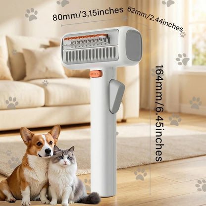 2-IN-1 Pet Self-Detangling & Grooming Comb, Professional Undercoat Rake & Dematting Brush for Dogs & Cats, Gentle on Long or Short Hair, Effortlessly Removes Mats, Tangles & Loose Fur (1PC)
