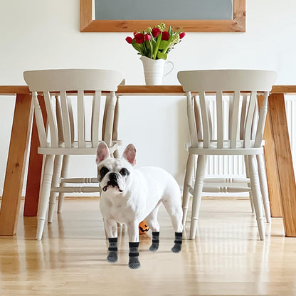 PUPTECK Anti Slip Dog Socks with Double Grippers for Hardwood Floors, Shoes for Hot/Cold Pavement, Boots & Paws Protectors to Prevent Licking, Traction Booties for Senior Small Large Dogs