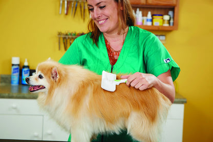 Andis 65705 Stainless-Steel Slicker Brush for Dogs and Cats - Durable and Lightweight Grooming Tool for All Breeds and Fur Lengths, Reduces Shedding and Promotes Hair Growth - Medium, Green
