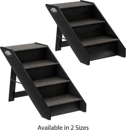 Pet Stairs - Home and Vehicle Foldable Nonslip Dog Steps with 3-Step Design - for Puppies, Kittens, and Other Small Pets by PETMAKER (Gray)