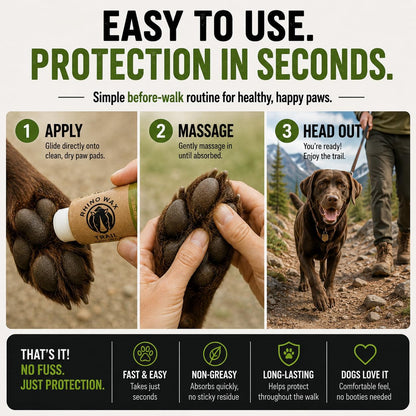 Rhino Wax - Dog Paw Protector for Hot Pavement - Use Street Wax Before Taking Dogs on Asphalt - Balm Protects from Warm Surfaces Rocks Road Debris - Great for Dogs who Hate Dog Shoes for Hot Pavement