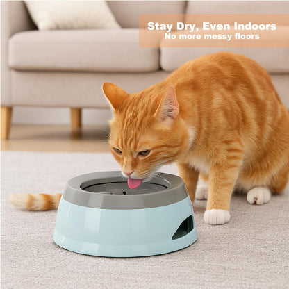 Pets No-Spill Slobber Stopper Water Bowl,Splash Proof Drinking Bowl for Home and Travel,No Messy No Drip No Sloppy Water Bowl for Sm-Med Dogs/Cats/Pets 25OZ