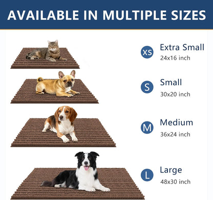 Smiry Dog Door Mat for Muddy Paws 30x20, Extra Soft Absorbent Chenille Doormat, Trap Moisture and Dirt, Non-Slip Machine Washable Front Door Mat for Indoor Entrance Inside Floor, Grey