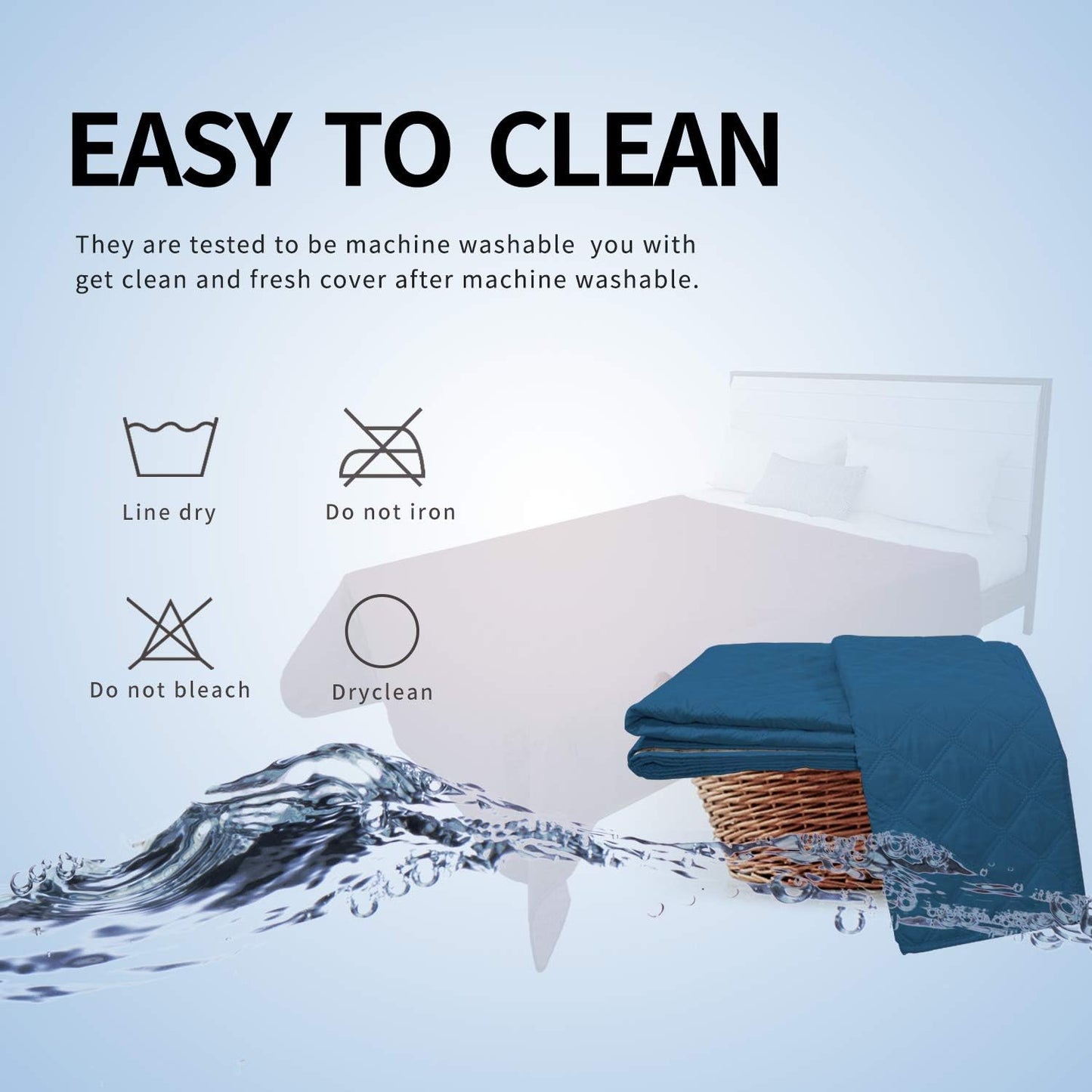 Easy-Going 100% Waterproof Dog Bed Cover, Non-Slip Pet Blanket for Furniture, Washable Couch Cover, Repleasement Sofa Cover (68x82 in,Gray)