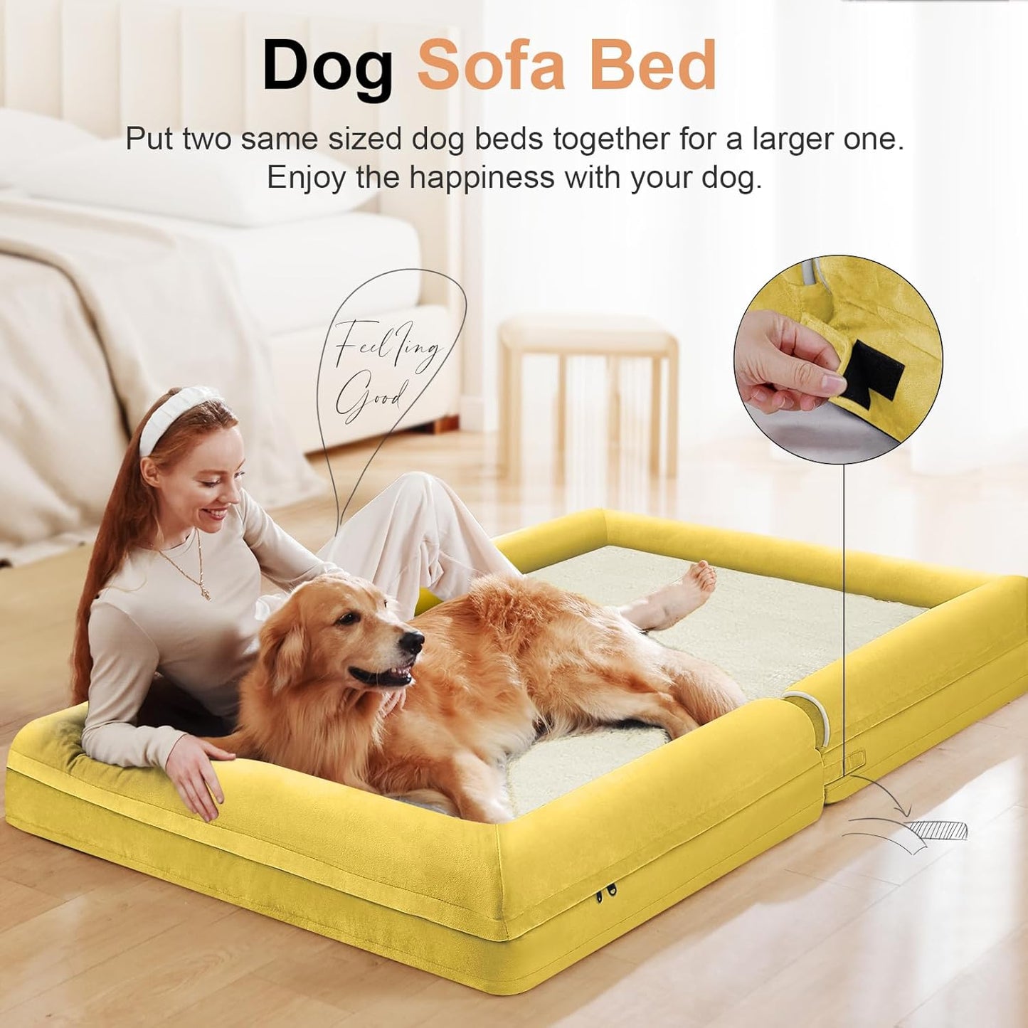Large Dog Bed Orthopedic Washable: Beds Bolster XL Bed Large Big Dogs Memory Foam Couch Sofa Waterproof with Removable Cover